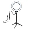Cell Phone LED Ring Light 8W 4.6/6.2 inch Selfie Ring Lamp 3200-6500K Photographic Lighting with Tripod Moblie Phone Clamp US Standard
