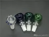 Glass Bowls For Bongs With Screw Honeycomb Screen Round Green Blue Female Male 14mm 18mm Joint Smoking Accessories For Bongs Water Pipes