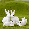4pcs/8pcs Gartendekoration Süßes Kaninchen Ostern Miniatur Hase Tier Figur Harz handwerk Mini Häschen Ornament Fairy Gartenbedarf
