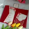 Convite do casamento chinês Red Envelope Estilo Laser Cut com RSVP impressão personalizada convites para o chuveiro nupcial Quinceanera partido