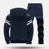 Dressuit Mężczyźni Polar Bluzy Zestaw 2019 Zima Ciepła Bluza Jogging Homme Gruba Bluza z kapturem + Spodnie Odzież sportowa Top i spodnie