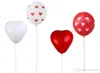 Love Heart Latex Balloons Heart Printed Balloon Red White Wedding Helium Balloon Valentines Day Birthday Party Inflatable Balloons249O