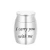 Aluminum Alloy Cremation Pendant Urns for Ashes Keepsake Urn Funeral Mini Container Jar - My Dear I Carry You with Me 30x40mm