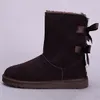 Australien ankelkvinnor st￶vlar wgg halva kvinnor vinter sn￶skor riktig l￤der kn￤ designer bailey bowknot boot 36-41