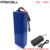 Elektrikli bisiklet Battery 48v 15Ah + Şarj + 750W BMS Elektrikli bisiklet pil 48v 15Ah e-bisiklet pil