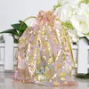 100pcs Gold Rose Organza Packing Bags Jewellery Pouches Favor Holders Wedding Party Christmas Gift Bag 5 x 7 inch9186961