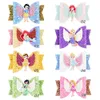 8 Pcs/Lot Princess Hairgrips Glitter Hair Bows With Clip Dance Party Bow Hair Clip Girls Hair Accessories Unicorn Christmas Gift