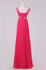 Cheap Chiffon Formal Occasion Prom Evening Dresses Beads Yellow Red Silver Royal Blue Mint Blush Bridesmaid Party Gowns Long Real Image 2019