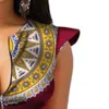 Été Vintage ethnique élégant rouge mode africaine femmes Blouses décontracté noir mince imprimé rétro 2019 grande taille Chic volants hauts