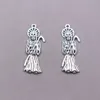 6pcs wholesale Antique Silver Tone skull Charms ghost pendant for fashion jewelry