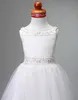 Simple Bateau Princess Floor-length Flower Girl Dress Tulle Wedding Party Christmas Princess Dresses Children Girl Party Dresses