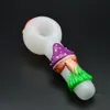 5" Luminous Mushroom Glass Pipe Bowl Tobacco Smoking Spoon Hand Pipes Oil Burner Dogo Dry Herb Bubbler Glow In Dark