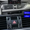 Decoración para salida de aire de consola, cubierta de lentejuelas embellecedora de fibra de carbono para Audi A6 C7 A7 2012-2018 LHD, accesorios interiores de estilo de coche