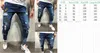 2019 Moda Erkekler Sıkı Yırtık Skinny Biker Jeans Yırtık Bantlanmış Slim Fit Bacak Denim Pantolon Yırtık