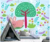 Papel de Parede 3Dカスタム写真壁画の壁紙の木の下でバニー子供室の背景の壁紙のための壁紙家の装飾