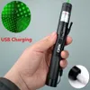 200Mile USB Rechargeable Green Laser Pointer Astronomy 532nm Grande Lazer Pen 2in1 Star Cap Beam Light Built-in Battery Pet Toy