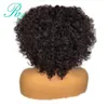 13X4 180% Afro Kinky Curly Lace Front simulazione parrucche di capelli umani con frangia per donne nere parrucca bob corta prepizzicata con frangia sintetica