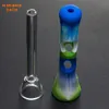 Silicone Hand Pipe with Glass Tube Inside 83mm Length Smoking Herb Tabacco Portable Mini Oil Burner Pipe 545