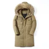 Parkas de plumón para hombre, chaquetas largas de invierno 2022, abrigo cálido con capucha, cuello de piel de mapache grande, prendas de vestir exteriores, abrigo, ropa de nieve, moda Plus Siz1 Phin22