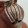 Bague en or Rose 14K diamant princesse bagues de fiançailles pour femmes bijoux de mariage anneaux de mariage accessoire taille 610 8723484