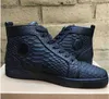 Moda luksusowe sneaker buty swobodne buty rybne czarne, oryginalna skórzana moda High Top koronki u nogi nieregularne gwałtowne trampki