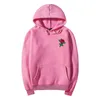 Automne Hiver Rose Hoodies Hommes Sweats Rose Broderie Coton Hommes Femmes À Manches Longues Surdimensionné À Capuche S-2XL