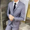 2019 Erkek Moda İnce Takım Mens Business Casual Giyim Groatsman Üç Parçalı Takım Blazers Ceket Pantolon Pantolonlar Yelek Setleri