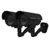 Floureon 야외 방수 더미 가짜 감시 CCTV 보안 카메라 LED 플래시 블랙