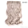 Lanzhi 22 pouces Clip de tête complète dans l'extension de cheveux longue vague de corps Natural Brun noir 5 Clipcs Pièce de cheveux synthétique pour femmes LZ108567852