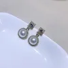 Moda pérola prata agulha liga brincos carta brincos populares pingentes de orelha acessórios para mulheres presentes favoritos em países europeus e americanos