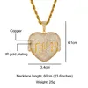 Hip Hop Bling Shiny Iced Out Micro Paved CZ Heart Drop Necklaces & Pendants For Men Rapper Jewelry With Tennis Chain