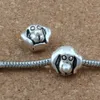 100pcs / lots Antique Silver Golden Retriever Tête De Chien Alliage Grand Trou Perle Fit Perles Européennes Bracelet DIY Bijoux F-8