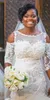 새로운 우아한 아프리카 인어 웨딩 드레스 케이프 소매 푹신한 얇은 명주 그물 치마 웨딩 드레스 빈티지 드레스 레이스 앙티크 플러스 사이즈 웨딩 드레스 화이트