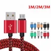 Quick charging cord type c Micro usb Cables 1m 2m 3m Thicker braided cable for samsung s8 s9 s10 note 10 htc lg android phone