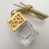 Butelka perfum Cube Perfumy Puste Szkło Butelki Samochód Wiszący Powietrze Odświeżacz Ornament 5ml Zapach Puste butelki szklane 4 Kolory GGA1818