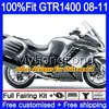 Corpo stampo ad iniezione per KAWASAKI GTR1400 08 09 10 11 255HM.1 GTR-1400 08 11 GTR 1400 2008 2009 2010 2011 Carene Kit blu lucido caldo