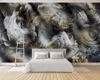 Beibehang مخصص خلفية الأوروبية الإبداعية رسمت باليد زهرة ريشة الحنين التلفزيون خلفية جدار غرفة المعيشة 3d خلفيات