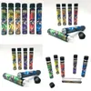 Glazen buizen Moonrock Pre-Roll Verbindingen Container Fles Vape Cartridges Verpakking Lege Flessen Buis Zwarte Tips Stickers E-Sigaret in 250pcs / lot