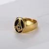 Klassieke gouden kleur rvs masonic ringen voor mannen freemason symbool AG templar freemasonry heren ring sieraden groothandel