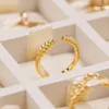 Wholesale-Stylish and smart wheat ear ring for Pandora 925 sterling silver plated 18K gold open grain ring ladies jewelry with original box