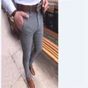 Men Casual Pant Business Slim Fit Solid Zipper Business Long Elegant Pants Trousers with 4 Colors Asian Size