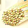 10 pçs / lote cor arco-íris crianças de madeira 4 em 1 lápis colorido graffiti desenho pintura ferramentas1