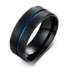 Punk Vintage Black Gold Black Color 316L roestvrijstalen geborstelde ring voor de mens wonan