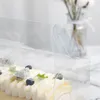 Transparent Cake Roll Packaging Box with Handle Ecofriendly Clear Plastic Cheese Cake Box Baking Swiss Roll Box ZZA18646019805