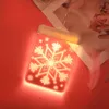 Ledd jul 3d snöflinga natt ljus varm vit färg pekskärm diy jul fönster dekorationer nattljus ny design