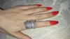 Anello da donna di lusso Anello in argento sterling 925 a forma di T con diamanti Fedi nuziali per gioielli da fidanzamento da donna