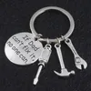 Father's Day Gift Keyring Fashion Accessories If Dad Can't Fix It No One Can Gadget Pendant Metal Tools Key Chain Screwdriver Hammer Kechain