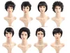 IsHow Straight Short Wig Brasileira Cabelo Virgem Kinky Onda Curly Human Wigs 8inch Nenhum peruca de renda para mulheres todas as idades cor preta natural