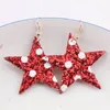 Modische Geschenke für Mädchen, glitzernde Stern-Ohrringe aus Pu-Leder für Damen, modische Boho-Ohrringe, Weihnachtsschmuck