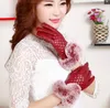 Women winter Leather Softs Plush fur Motorcycle elastic rabbit warm cycle sheepskin Banquet Bridal wedding gloves Sexy drive Ladie6397995